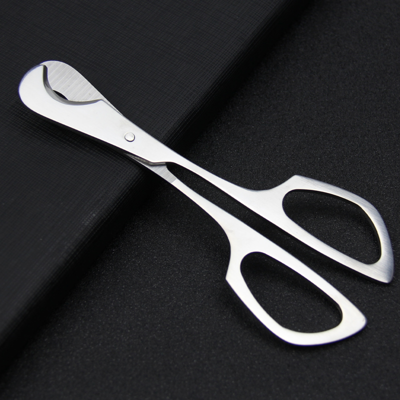 Stainless steel large Cigar scissors large V-shaped double-edged Cigar scissors sharp cigarette drills creative personality tobacco knife