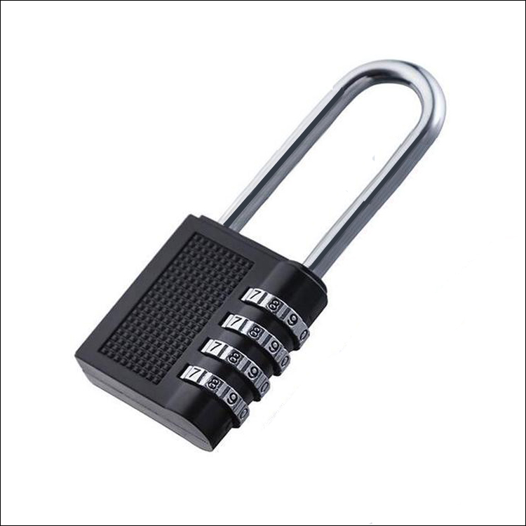 Metal long beam code lock four large number password padlock door lock cabinet lock warehouse door lock wardrobe key lock