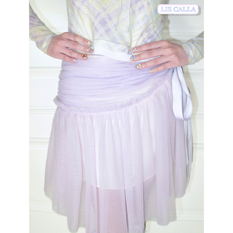 Lis Calla｜"No Hard Feelings” Purple Mesh Textured Tutu Skirt