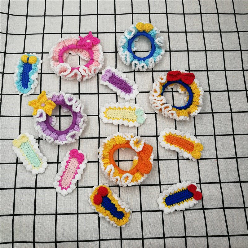 Hair Thread Handwoven Hair Clip Hair Circles Hair Circles Crochet Hook Needle Diy Material Bag Hair Accessories Clip Demagogy Milk Bubble Machine Time