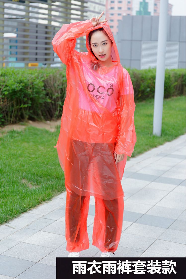 Poncho mưa trong suốt quần đặt dùng một lần đi bộ phù hợp với không thấm nước unisex áo mưa chia người lớn áo đi mưa