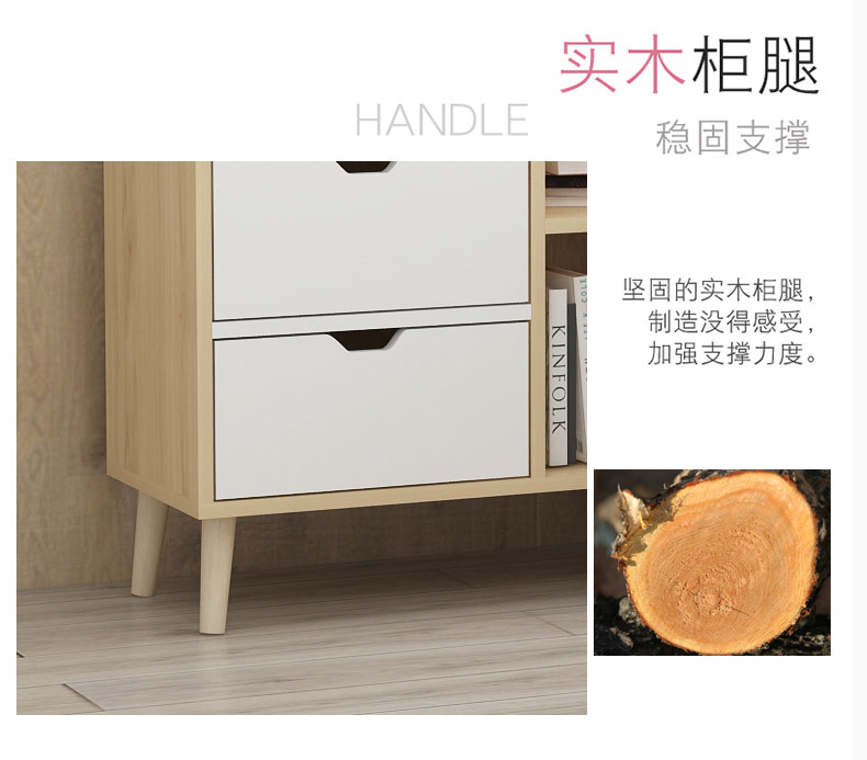 phòng ngủ nhỏ gọn tủ gỗ đầu giường nordic lắp ráp lắp ráp tủ đầu giường đơn giản tủ lưu trữ tiết kiệm - Buồng tu ao