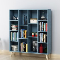 Simple bookshelf simple modern shelf floor table cabinet solid wood grid cabinet free combination bookcase shelf