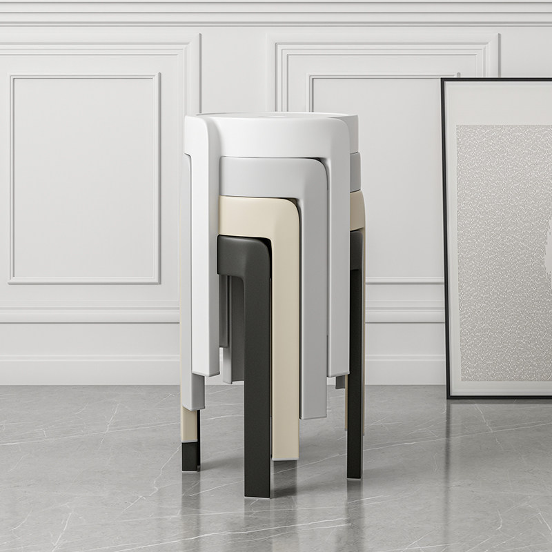 Home plastic stool modern simple thickenable stackable stacked windmill high stool dining table bench spare chair