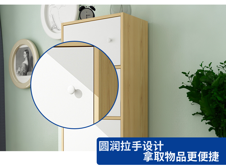 Đơn giản tủ phong cách châu Âu tủ sách tủ khóa tủ nhỏ với tủ lưu trữ cửa kết hợp miễn phí tủ Bắc Âu nội Trẻ em - Buồng tủ quần áo nhựa mini