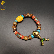 Tibetan characteristics grilled color Yak bone Buddha beads hand string Tibetan national style mens and womens single ring bracelet