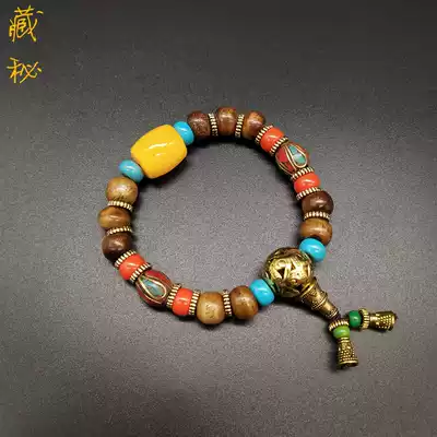 Tibetan characteristics grilled color yak bone Buddha bead bracelet Tibetan national style men and women's single circle bracelet