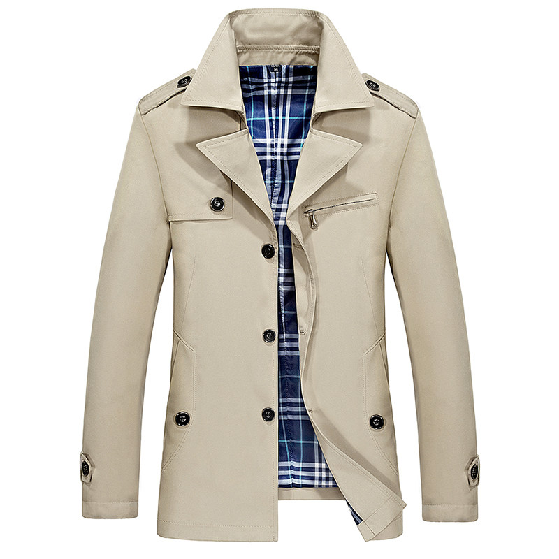 Men's Trench coat 2021 Spring and Autumn Season New Korean Edition Student Slim Handsome Mid-Length Jacket Jacket Men's Coat