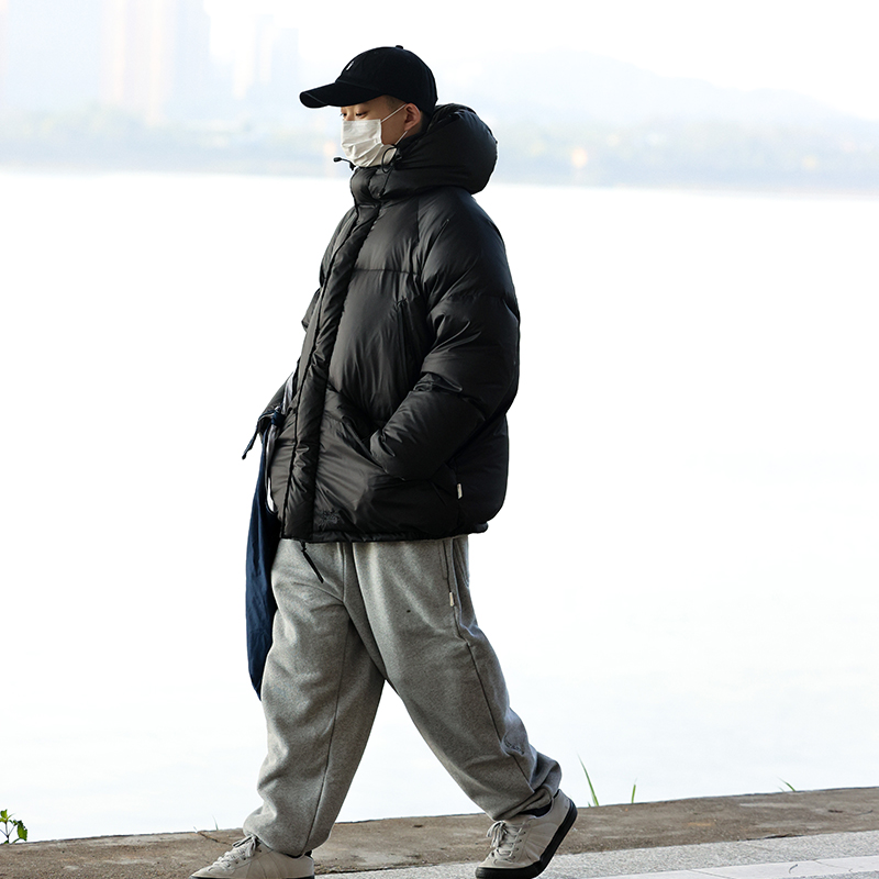 PIN SKTBS 21AW Japanese original short down jacket casual water-repellent hooded white duck down thick and simple