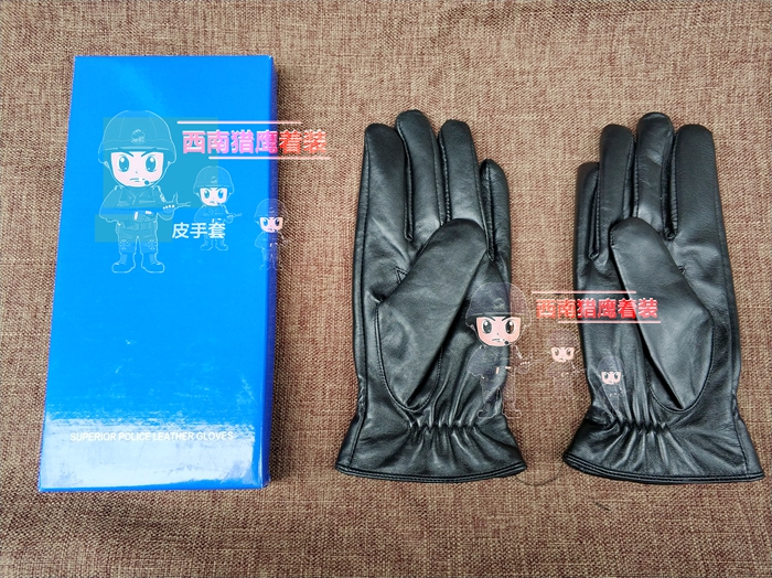 Security gloves Winter cold gloves black full finger plus cashmere sheepskin gloves security leather gloves warm gloves