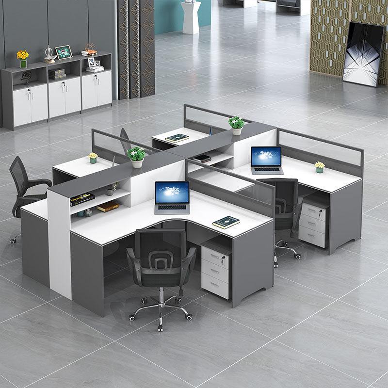 Foshan Desk Card Staff Desk Desk and Chair combines a minimal modern 4 - 6 - person office financial table