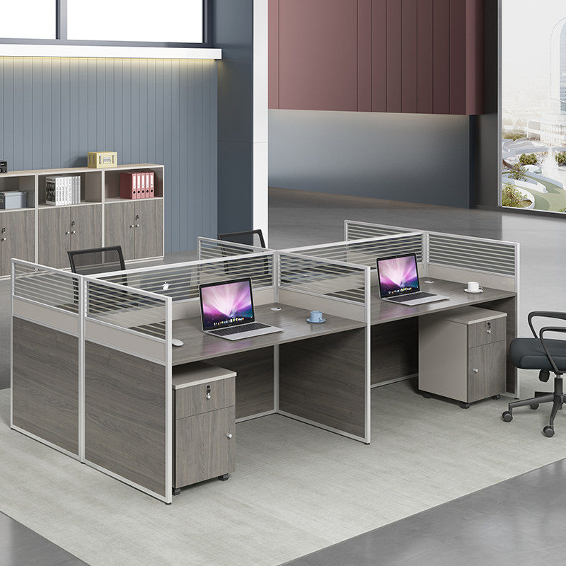 Staff office desk and chair combination 6 people simple modern office screen table 4 people multi-person office furniture