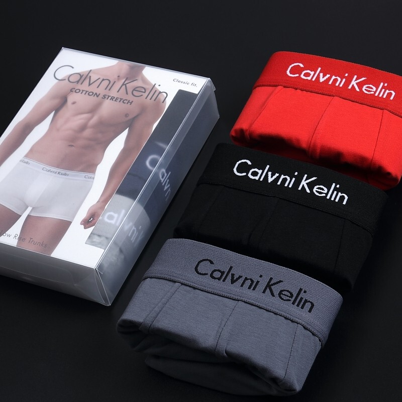 Calvni Kelin Genuine Men's Underwear Pure Cotton Three-Pack Gift Box Comfortable Boxer Briefs Plus Size