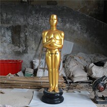 Spot FRP Oscar statue floor-to-ceiling modern character ornaments exhibition props Golden little Golden man sculpture