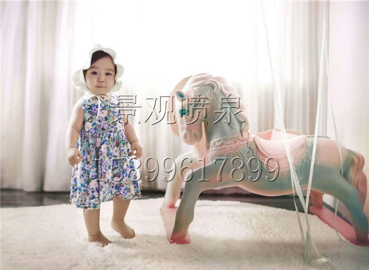 Carousel fiberglass sculpture spot carriage Meichen children's photo props sitting net red shop decoration