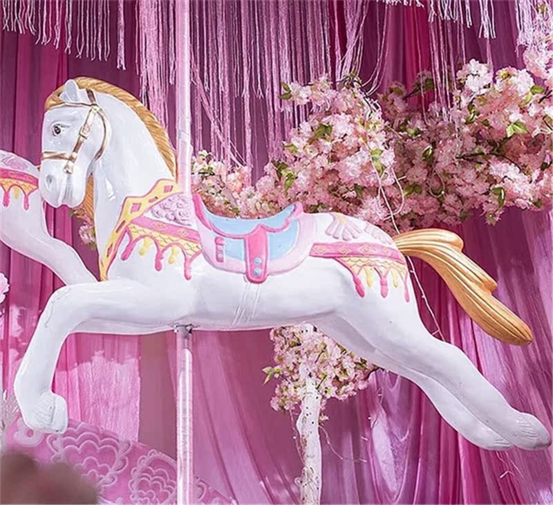 Floor unicorn Sculpture Light Blue Color Rotating Trojan Horse Spot Photography Props Beauty Chen Showcase Event Opening Pendulum