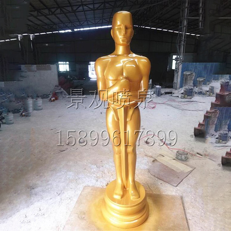 Small Gold Man Sculpture Film Trophy Oscar Gold Award Gold Abstract Model Cinema Decorative Fibreglass Pendulum