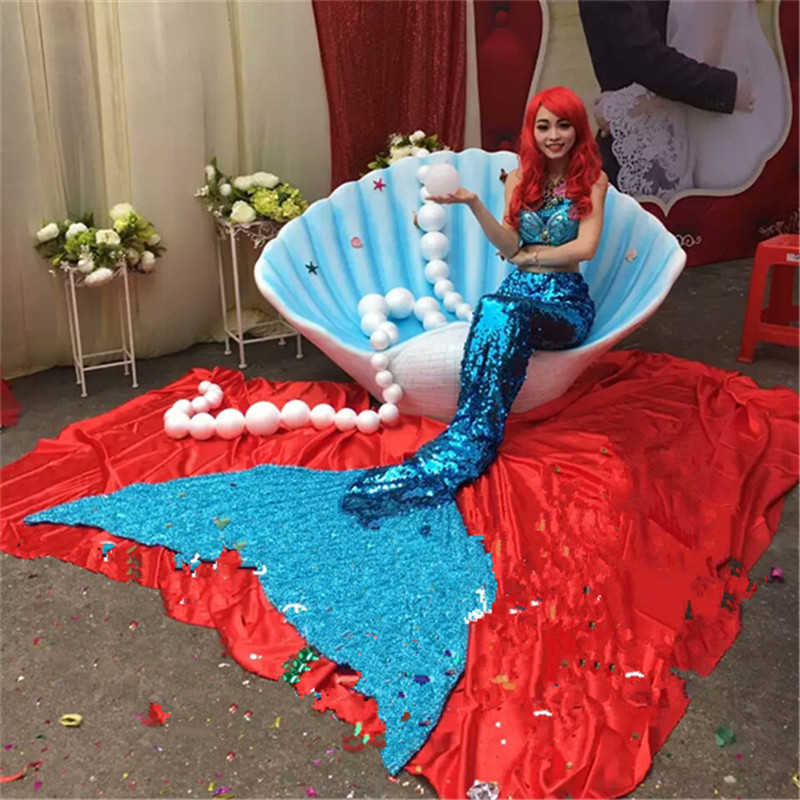 Outdoor Fiberglass Sculptures Spot Shells Seat Cartoon Marine Life Swing Piece Wedding Mall Bench Chair Props