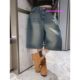Eihey 26 summer ແບບດຽວກັນຂອງ Jin Jing jeans ວ່າງຂາກວ້າງຂອງອາເມລິກາ retro ຫ້າຈຸດກາງ pants ສັ້ນສໍາລັບແມ່ຍິງ