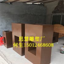 Supply shopping mall beautiful Chen flowerpot sculpture shaped glass fiber reinforced plastic flower Ware Flower Bowl ornaments sculpture irregular flower box shape