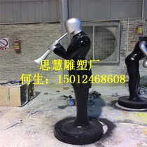 Factory customized FRP figure sculpture simulation abstract music figure sculpture square landscape singing band