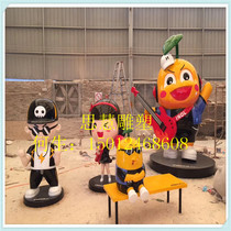 Cartoon theme doll sculpture trend dress doll cartoon character shape