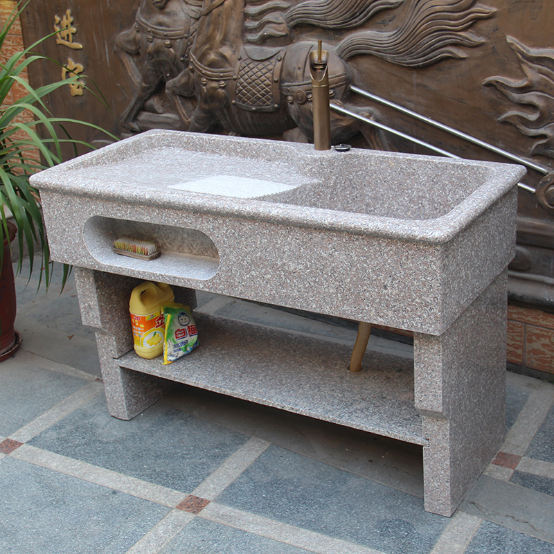 Stone laundry pool whole stone integrated with washboard laundry sink home outdoor laundry pod Yang Tai marble sink
