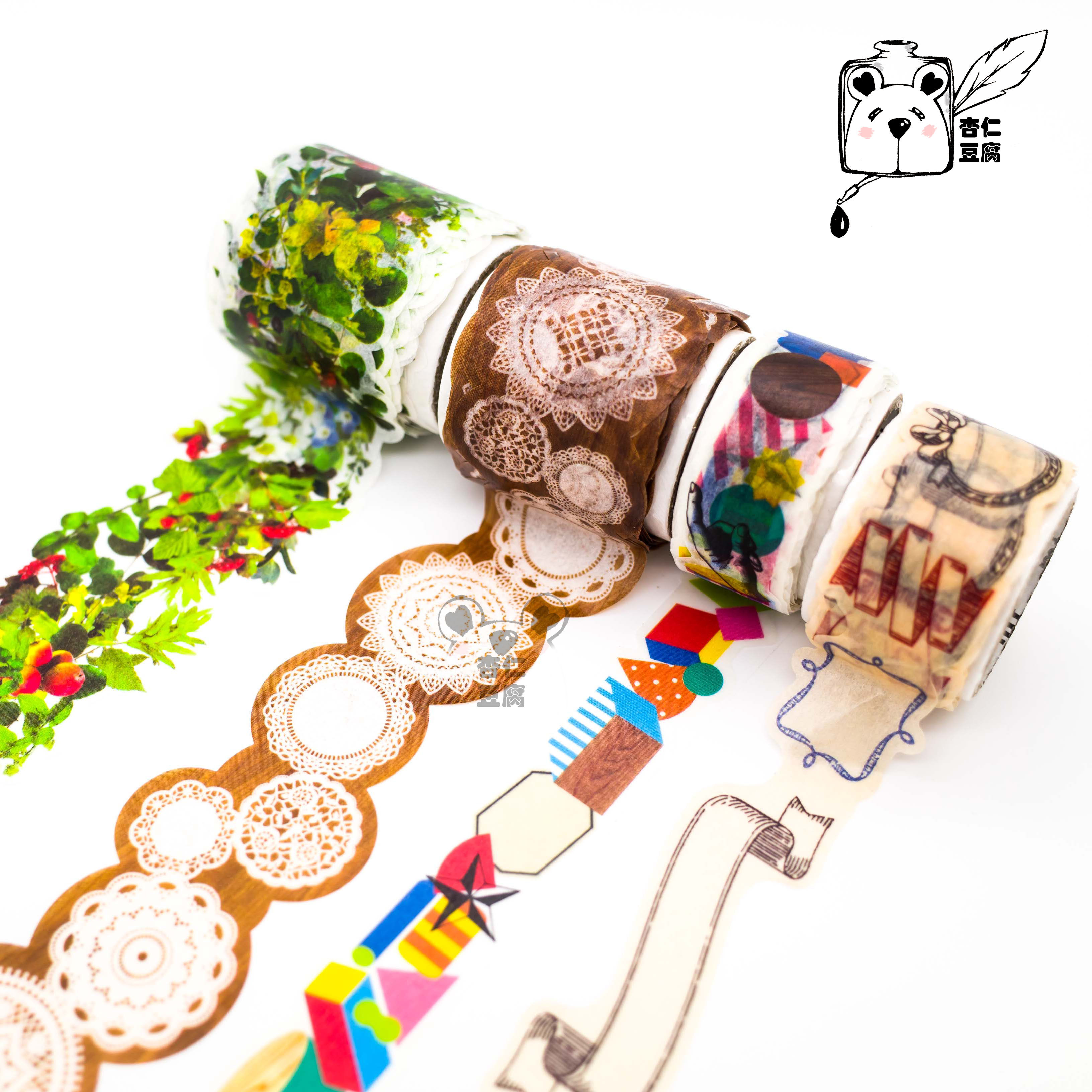 Momo Qin Japan MT washi tape special-shaped fab white retro fruit sleeve flocking washi tape