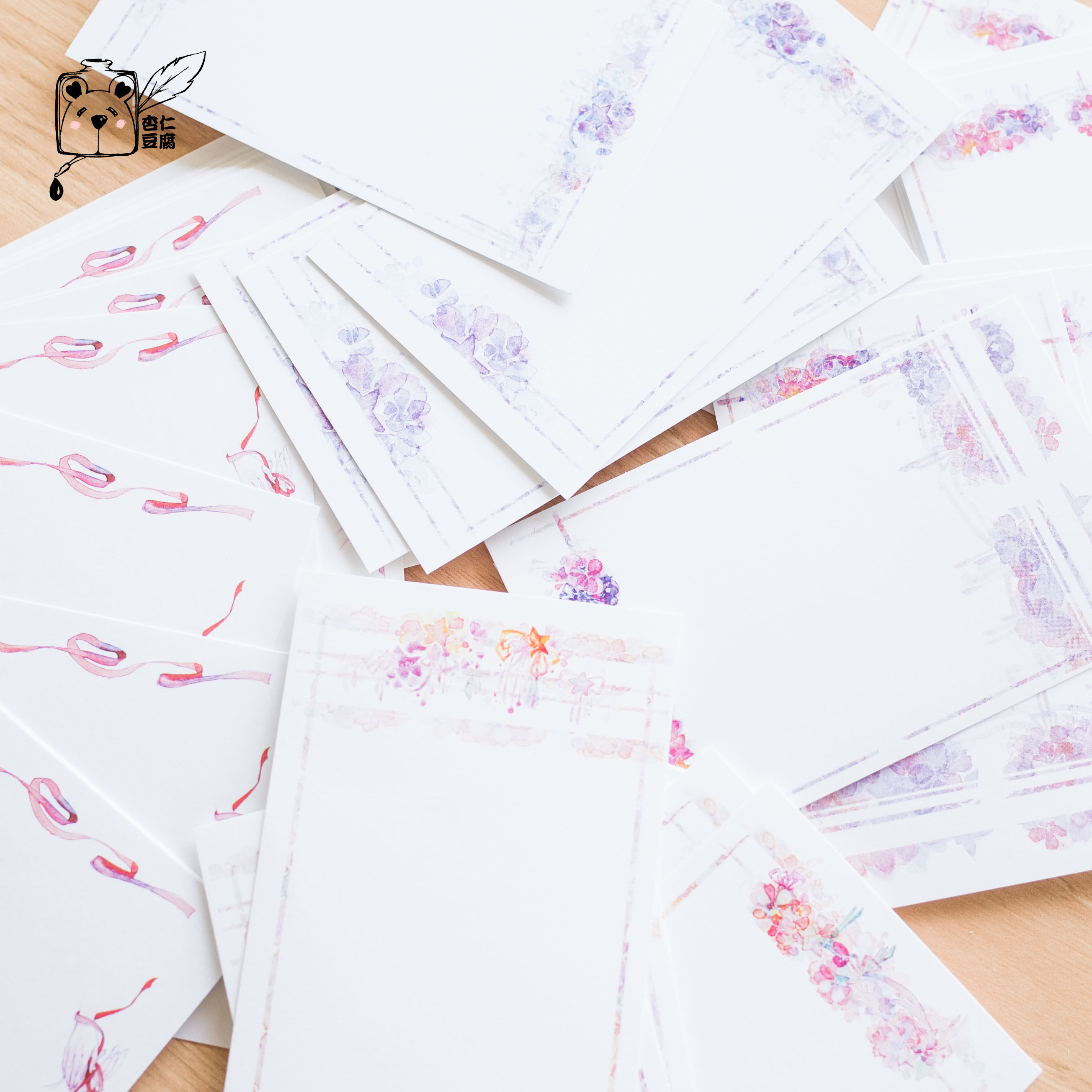 Under the tree the original watercolor series gentle celebration cherry colorful with convenient tag card message card