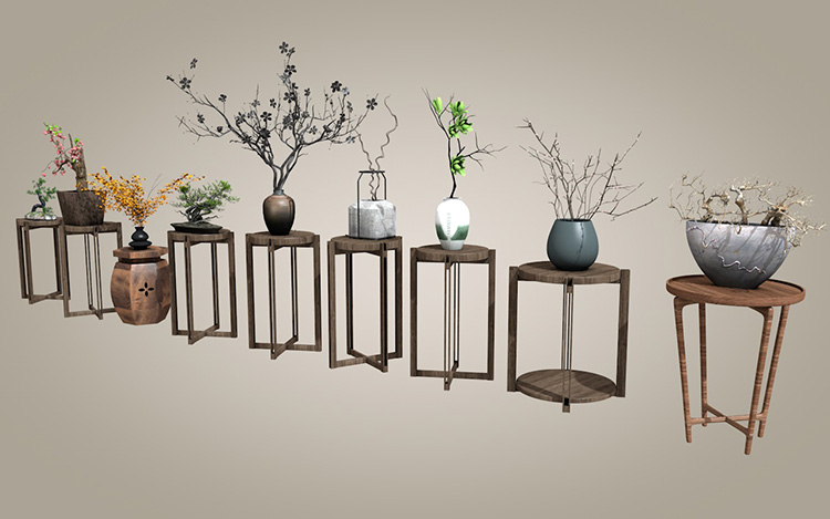 图片[2]-21款中式盆景栽罗汉松树造型植物摆件绿植花架SU模型C4D素材S081-cg男孩