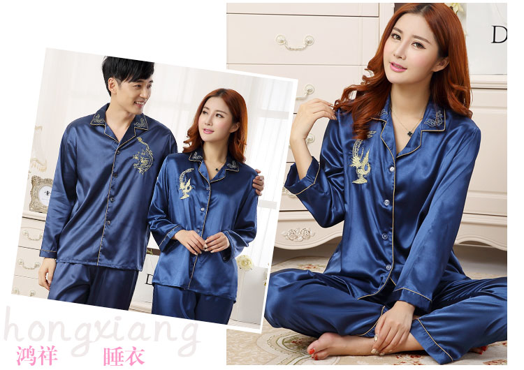 Mùa xuân và mùa thu vài bộ đồ ngủ bằng lụa dành cho nam và nữ bộ đồ ngủ ngộ nghĩnh
