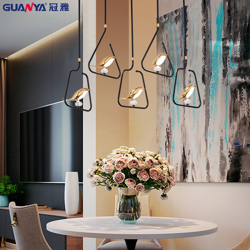 Crowned postmodern minimalist creative personality Magpie Pendant Light Bedroom Dining Room Chandelia Art Hall Living-room Light H424