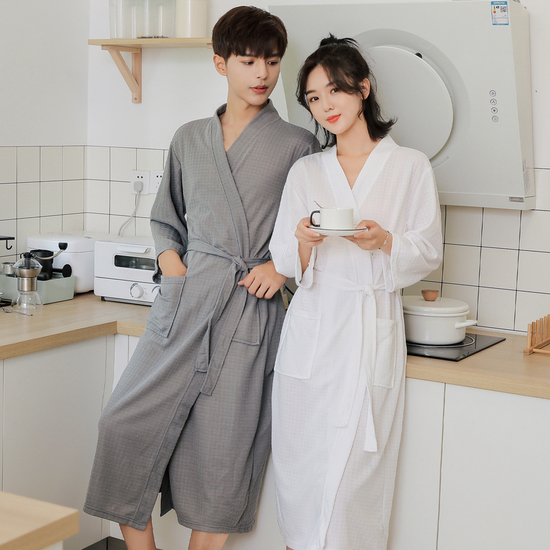 2026 Spring/Summer Bathrobes for Couples, Thin Waffle Style Bathrobes for Men and Women to Wear after Showering