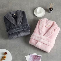 Nightgown womens autumn and winter thickened lengthened flannel plus size bathrobe Coral velvet bathrobe womens plus velvet pajamas spring