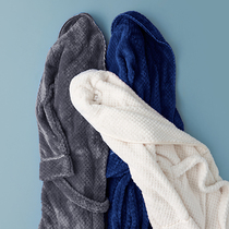 Nightgown womens winter flannel bathrobe Couple coral velvet pajamas mens thickened lengthened plus velvet spring autumn and winter models