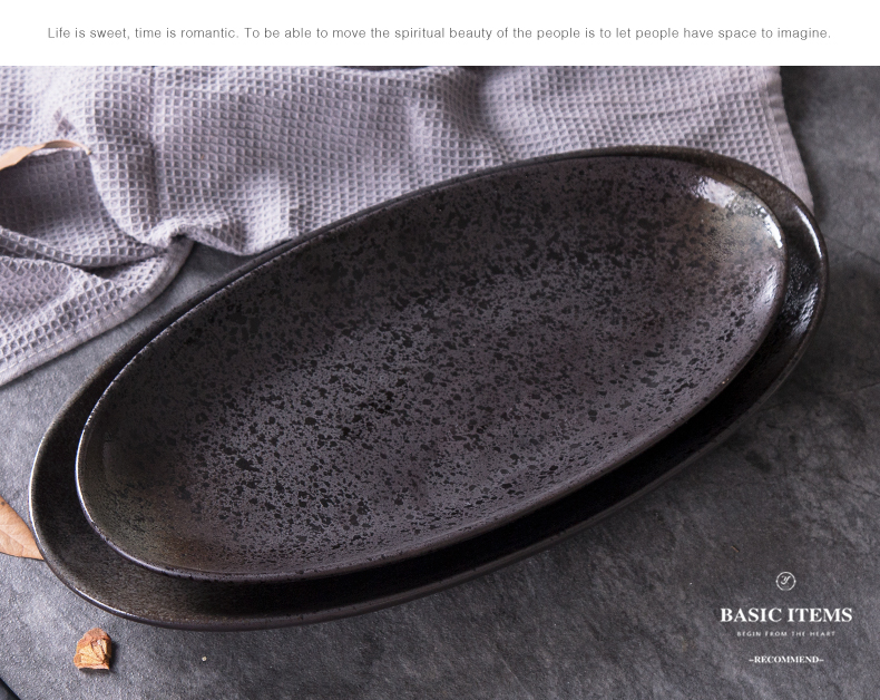 Large ceramic fish dish 0 variable dish steamed fish dish of the oval plate household size plate restaurant tableware