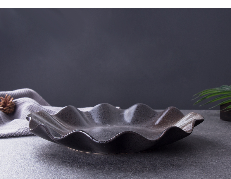 Specialty restaurant dish of lotus leaf dish of fruit dinner plate Japanese creative move up with ceramic plate