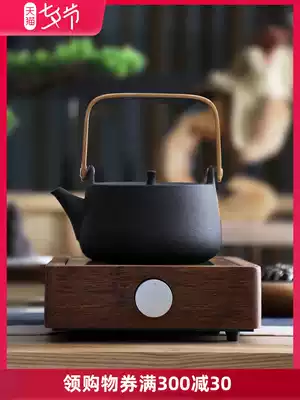 Boiling teapot Pottery pot Boiling kettle Steaming brewing Teapot Tilting teapot Spring and Autumn black crystal stove Tea stove Kung Fu tea set