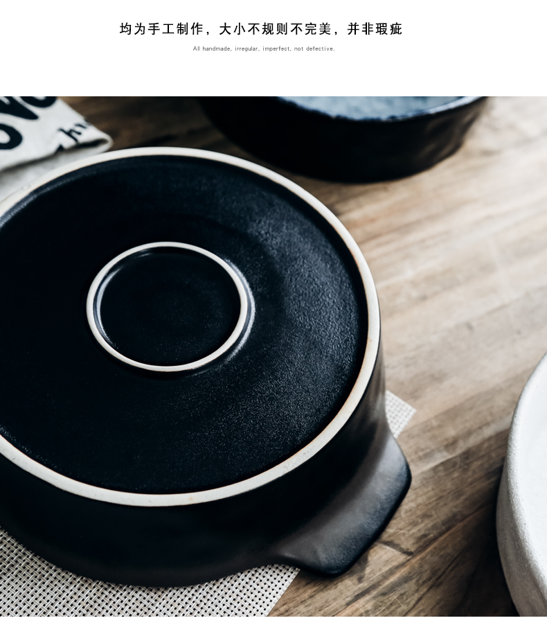 Baking disc ceramic plate ears pan irregular disc household deep western pasta bake bake bowl bowl dish bowl