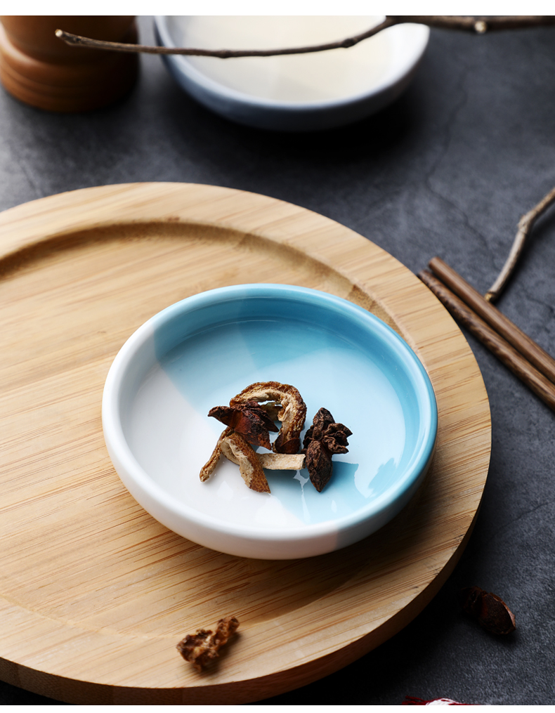 Ceramic flavour dish of circular disc snack dish dish dish flavored sauce dish dish dish vinegar household hotel hotel business
