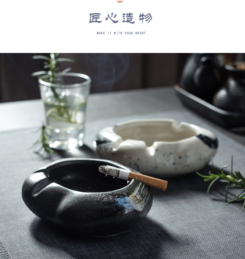 Creative ceramic ashtray office sitting room tea table of Chinese style restoring ancient ways practical ashtray household contracted move