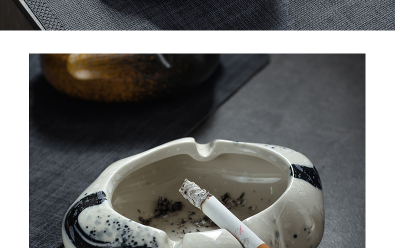 Creative ceramic ashtray office sitting room tea table of Chinese style restoring ancient ways practical ashtray household contracted move