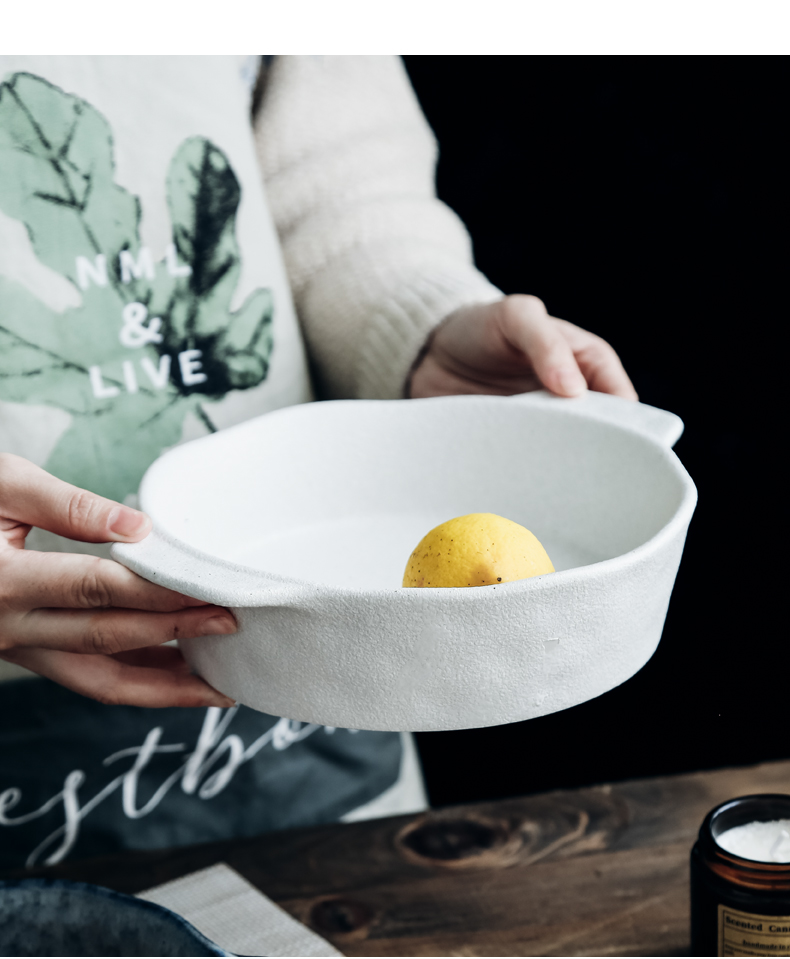 Baking disc ceramic plate ears pan irregular disc household deep western pasta bake bake bowl bowl dish bowl