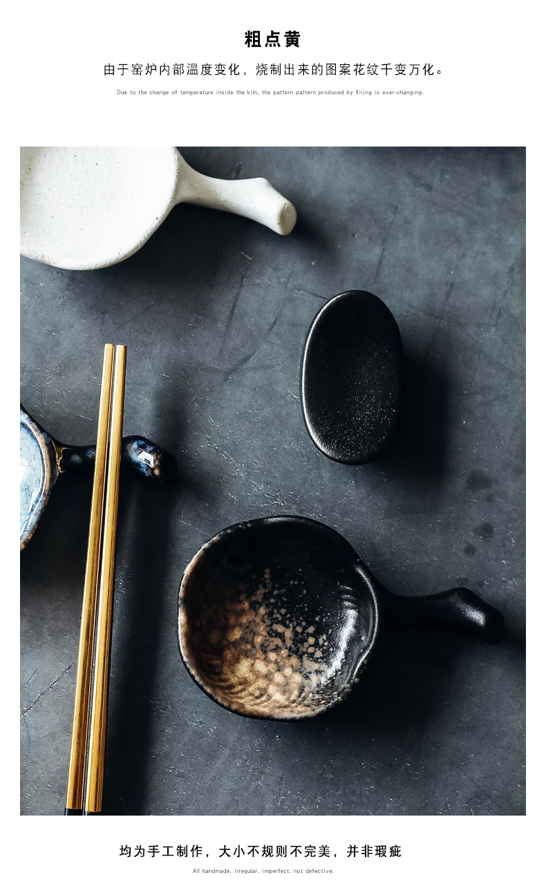 Irregular disc ceramic chopsticks chopsticks frame supporting small plate with the handle name plum flavor dish creative snack dish of sauce dish of ltd.