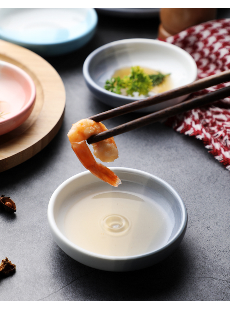 Ceramic flavour dish of circular disc snack dish dish dish flavored sauce dish dish dish vinegar household hotel hotel business