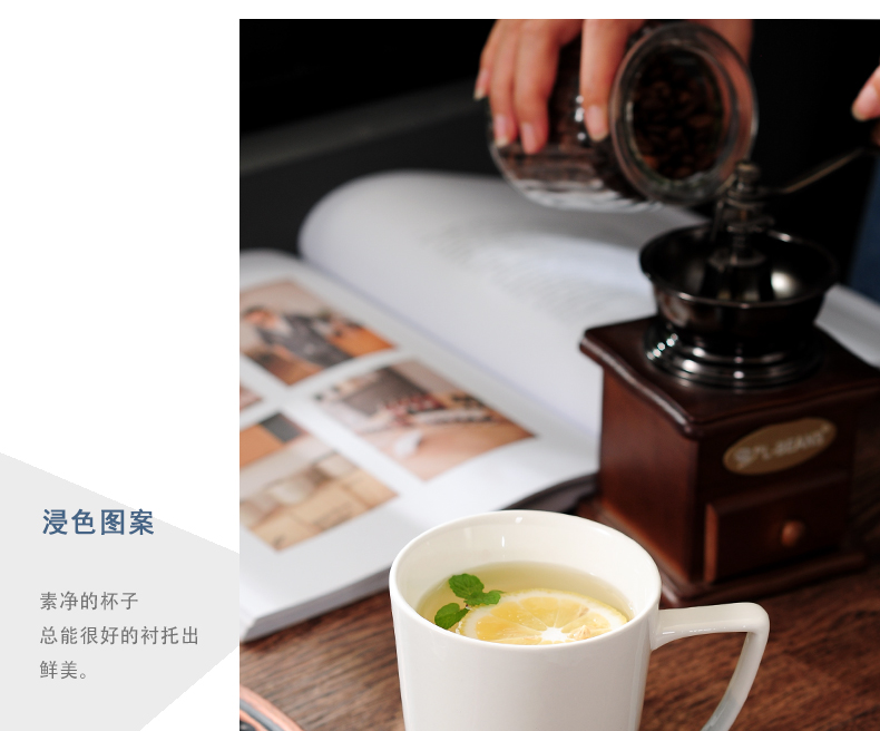 Creative contracted large - capacity glass ceramic cup mark cup milk cup coffee cup move household drinking cups