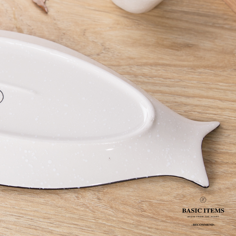 Ceramic restaurant tableware large fish dish steamed fish dish fish dish home plate special - shaped plate microwave oven is available