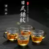 Japanese hammered glass Heat-resistant glass handle Tea cup Household trumpet tea cup Kung Fu Tea cup Smell cup