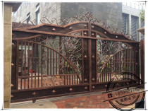 Hangzhou Wrought iron gate European garden door Villa electric door Community entrance door Imitation copper door