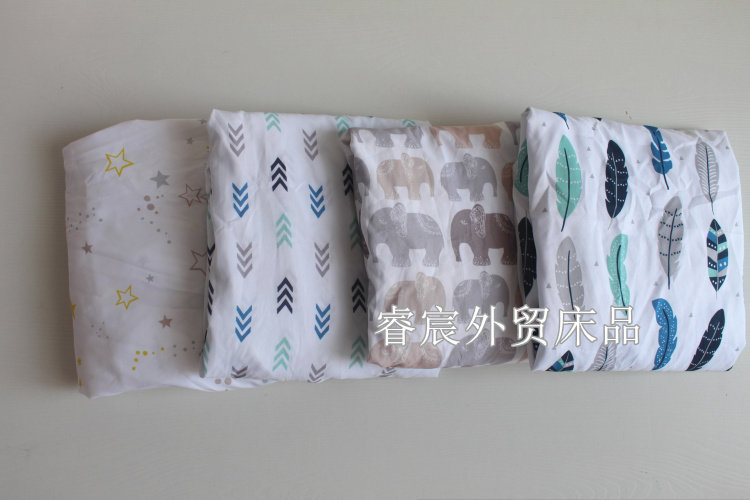 Foreign Trade Original Single Cartoon Newborns Kindergarten Crib Crib Bed Hood Infant Mattress Baby Bed Cover Linen